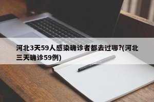 河北3天59人感染确诊者都去过哪?(河北三天确诊59例)