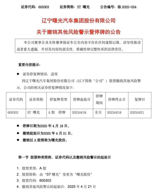 ST曙光历时3年摘帽，近日股价表现强劲